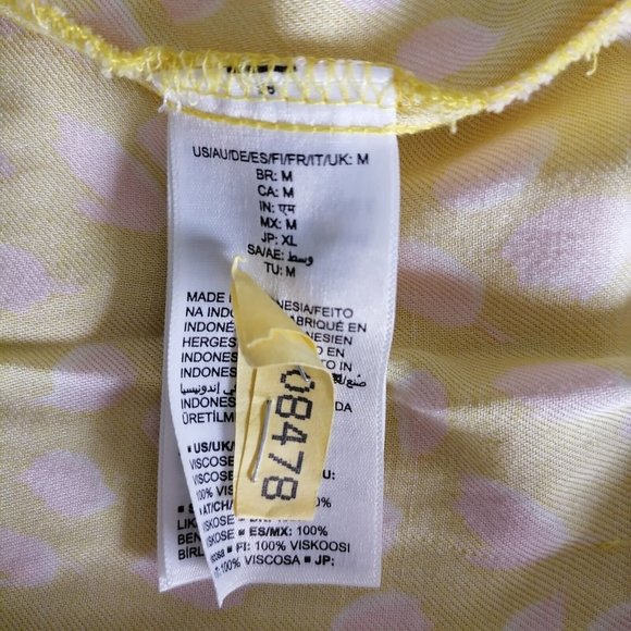 Amazon Essentials Womens Yellow Round Neck Polka Dot Midi A-Line Dress Size M - Picture 6 of 8